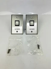 Valcom V-2972 Call Switch - Single Gang - White - Brushed Stainless Steel x(2)