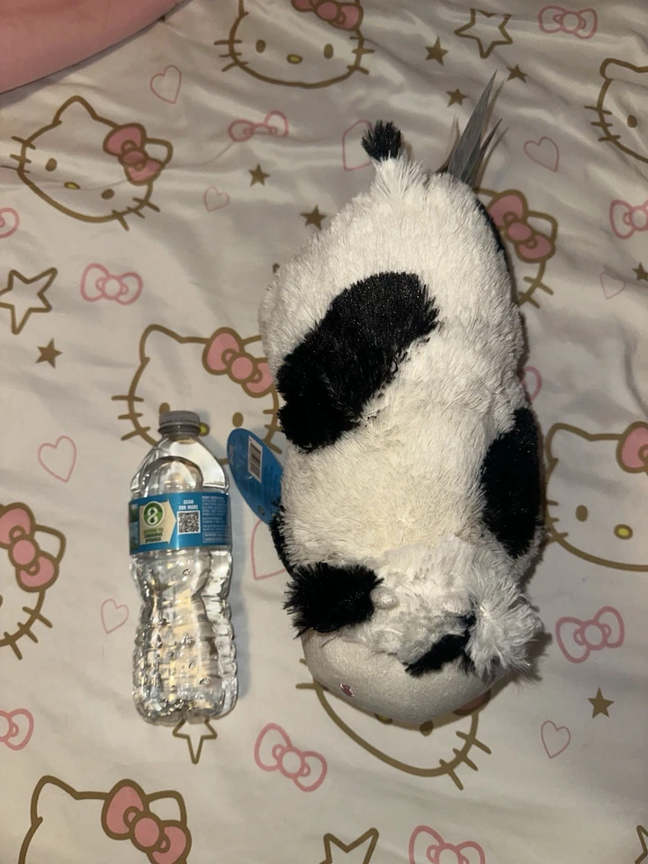 Pillow Pets Peewees Cozy Cow with Tags Stuffed Animal Plush Small Black White - Image 3 of 3