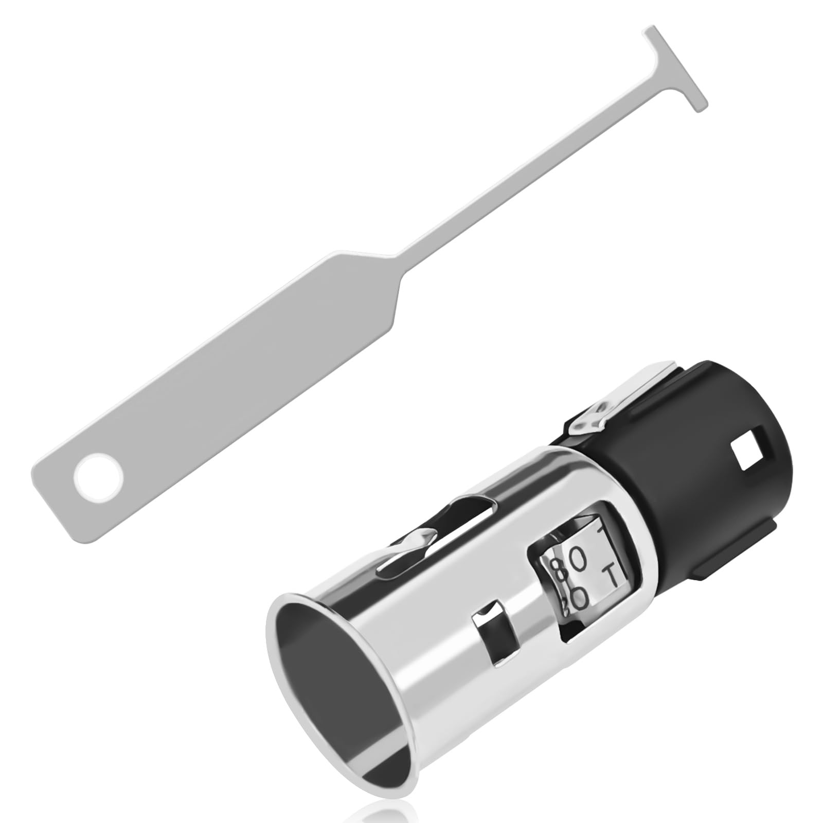 Cigarette Lighter Socket with Removal Tool, 12V Car black