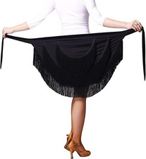 Women'S Dance Skirts Ballroom Latin Dance Tango Apron Tassel Hip Scarf