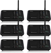 Wireless Intercom for Home 5280 Feet Range 10 Channel 3 Code, 6 Pack by Wuloo