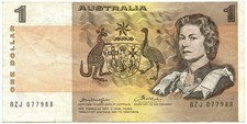 1 DOLLAR AUSTRALIA RESERVE BANK COMMONWEALTH QUEEN ELIZABETH II 1983 BB