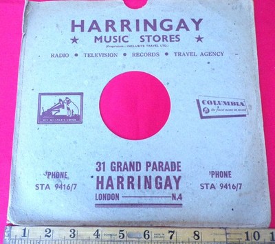 HARRINGAY STORES of LONDON N4 78rpm Advert Sleeve Local Social History WALL ART