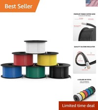 14 Gauge Wire 180ft, 14 AWG Wire 6 Colors 30ft Each Spool, Flexible Silicone ...