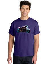 Futuristic-Motorcycle-7 Mens Graphic Tee, 100% Cotton, Casual Summer Wear