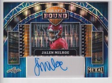 JALEN MILROE 2025 LEAF METAL FOOTBALL AUTOGRAPH AUTO CARD #D 2/4