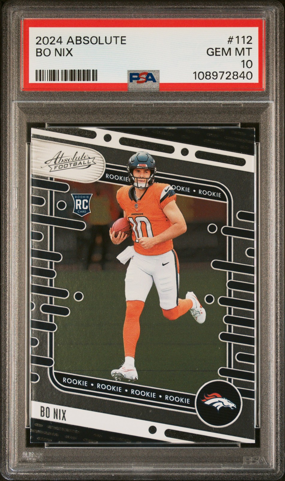 Bo Nix Panini Absolute #112 Base