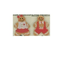 Mill Hill Ceramic Buttons 86014 G B SET Girl Boy Gingerbread