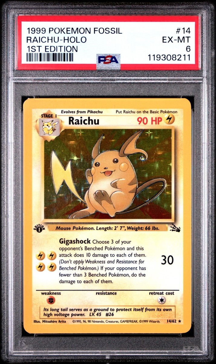 Raichu 14 Fossil ライチュウ 1st Edition Holo s-l1200.jpg