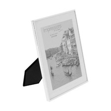 Image of Impessions Silver Plated White Mount Photo Frame 6x4