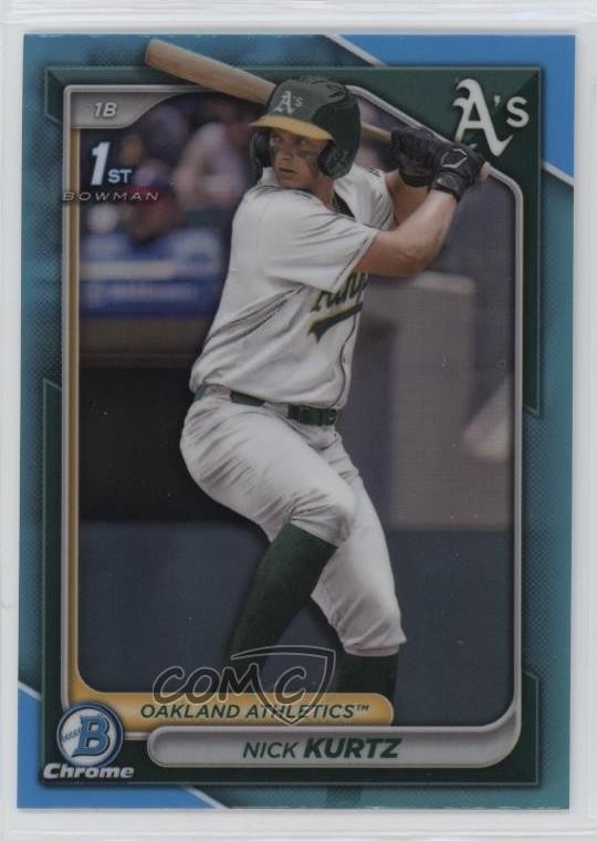 2024 Bowman Draft Chrome Sky Blue Refractor Nick Kurtz #BDC-56 3v0