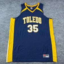 Vtg Nike Team Toledo Rockets Basketball Jersey #35 Mens XXL Navy Gold SEWN USA