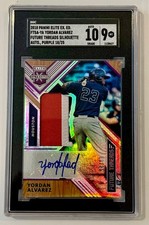 2018 Elite Yordan Alvarez RC 1st FUTURE THREADS Purple Auto /25 SGC 9 Autograph