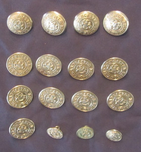 VINTAGE 1900's - 1970's LANCASTER CITY PA.  COAT BUTTON COLLECTION. 16 BUTTONS