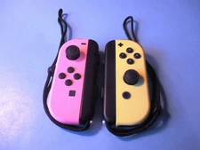 Nintendo Switch Official OEM Pastel Pink & Yellow Joy-Cons Joycons w/Straps