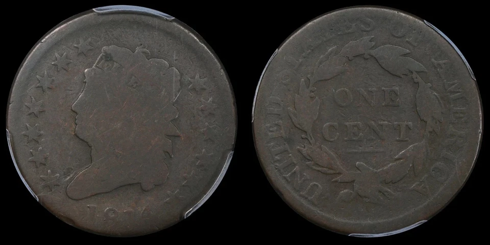 1814 PCGS AG3 Classic Head Cent Plain 4 - Image 3 of 4