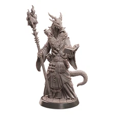 Dragonkin Mage – 32mm Resin Miniature | Arcane Sorcerer for D&D & Fantasy RPGs