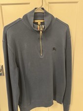 Burberry Brit Blue Quarter Zip Pullover Sweater M