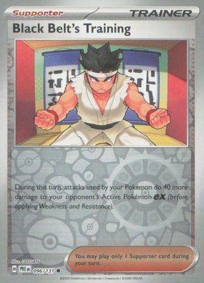 BLACK BELT'S TRAINING 096/131 PRISMATIC EVOLUTIONS POKEMON REVERSE HOLO NM
