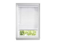 Home Decorators Collection White Cordless Faux Wood Blinds 45 in. W x 64 in. L