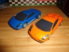 SCALEXTRIC C2834 LAMBORGHINI GALLARDO ORANGE & C3075 BLUE DPR ROAD RACE PAIR