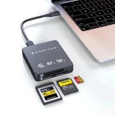 CFexpress Type B & SD & Micro SD 3-in-1 Card Reader, Designed for iPhone/iPad...