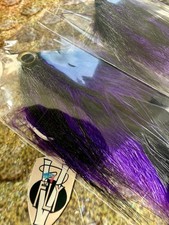 Mosche d'acqua salata 2 V Fly taglia 6/0 Ultimate nere e magenta Brushy Gaint Trevalley