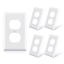 ELEGRP DUPLEX RECEPTACLE OUTLET COVERS, 1-GANG STANDARD SIZE WALL - WHITE