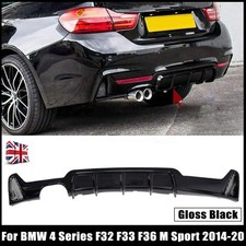 Rear Bumper Lip Diffuser For BMW 4 Series F32 F33 F36 M Sport 14-20 Gloss Black