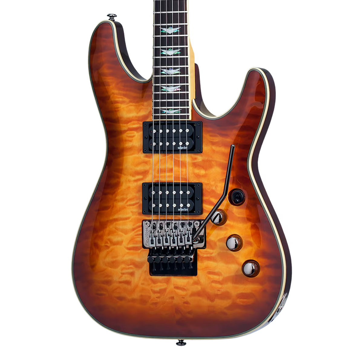 Schecter Omen Extreme FR Electric Guitar - Vintage Sunburst - Open