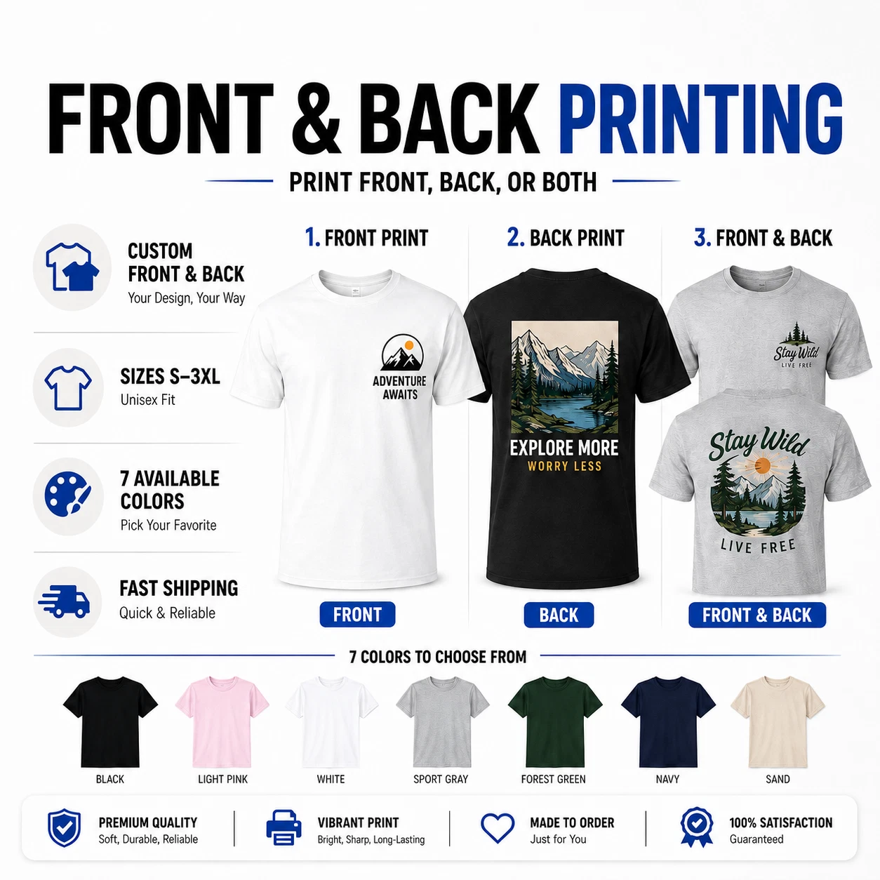 Custom T-Shirt Men’s Personalized tee Name Text Logo S-5XL 1 3 6 Pack Wholesale image 4