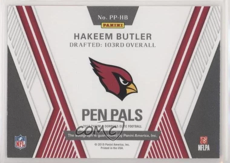 2019 Panini Donruss Elite Pen Pals Green Ink Hakeem Butler #PP-HB Rookie Auto RC - Image 2 of 2