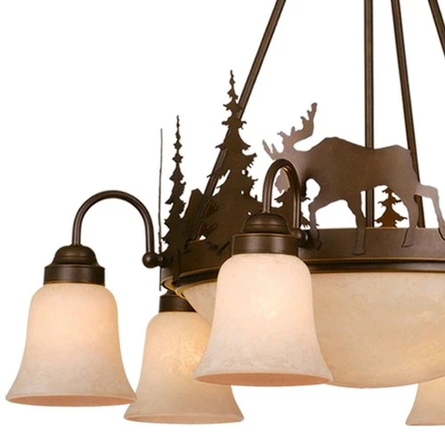 Yellowstone 9-Light Chandelier in Rustic and Shaded Style 27 Inches Tall and - Picture 3 of 4