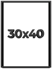 30x40 Shadow Box Frame Black | 1 inches Deep Real Wood Contemporary Shadowbox Di