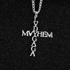 Lady Gaga Mayhem-style GAGA/MAYHEM Silver Chain Necklace Jewelry