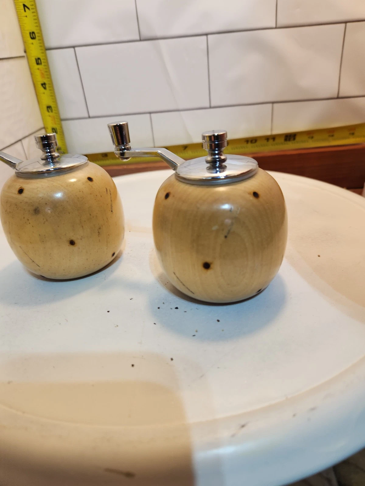 Handmade Wooden Pepper Salt Grinder Wood Artistic Design
