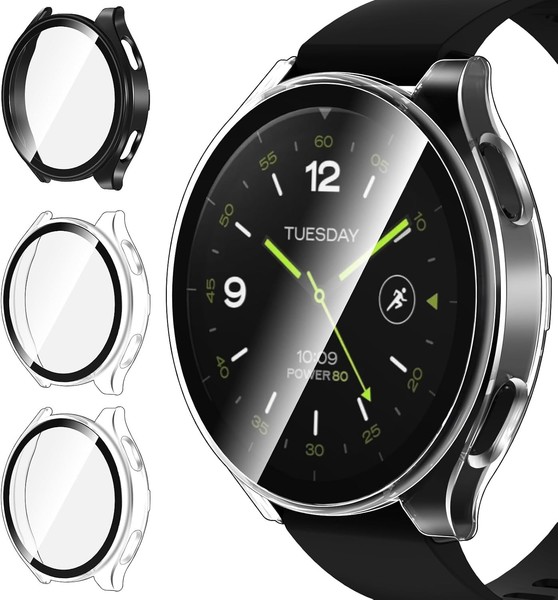 SchutzhüLle Hard PC Mit Glas Displayschutz FüR Xiaomi Watch 2 3 StüCk UltradüNn-image