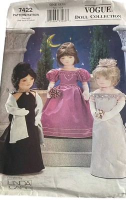 Vogue 7422 Pattern 18'' Doll Clothes Formal Evening Dress Gown Fits American Girl
