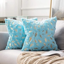 Blue 2 18x18 Inch PV Fleece Pillowcase Blue Square Throw Pillow Cover Decoration