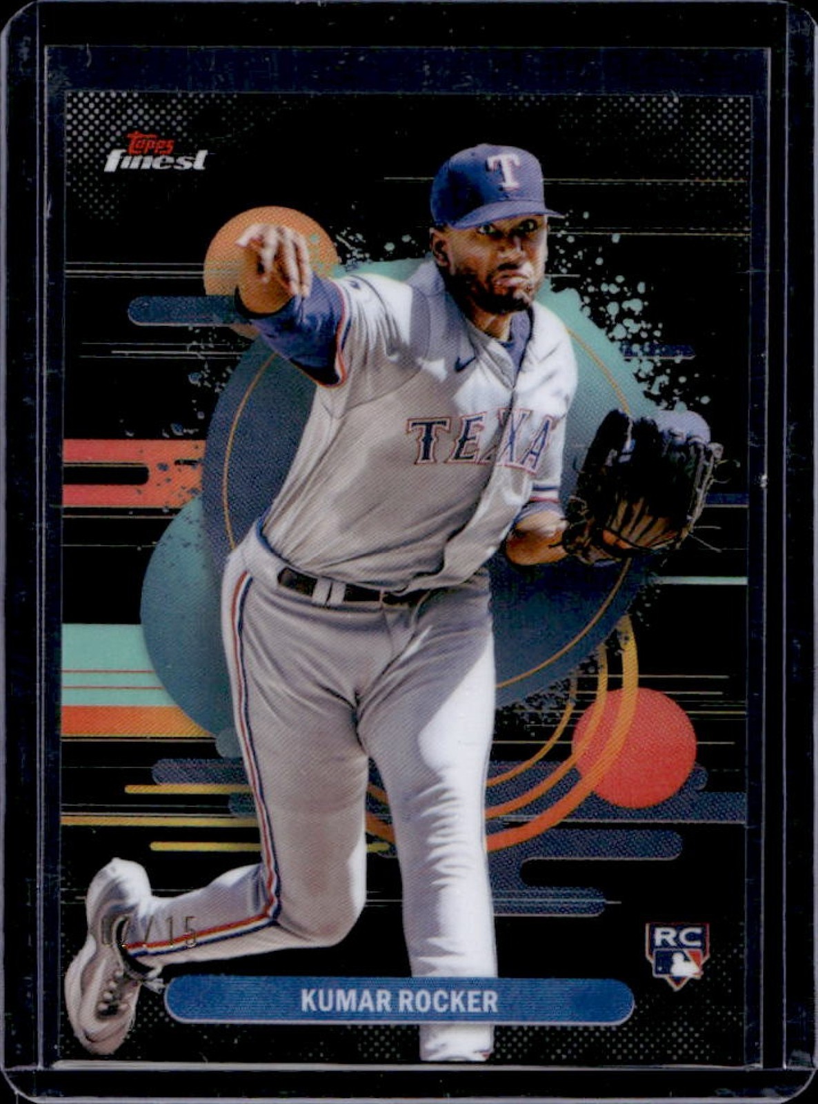 2025 Finest Kumar Rocker Uncommon RC Black Refractor Rookie #7/15 Rangers