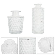 2pcs Glass Vases Clear Vase Adornments ( and Honeycomb Pattern Each 1