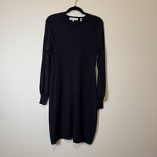 Lark And Roe Long balloon sleeve Mini knit navy Sweater Dress Size Medium