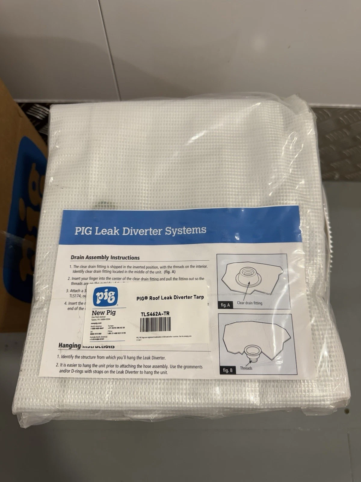 PIG Roof Leak Diverter Tarp Bucket Kits 152x152 TLS121-TR Brand New In Box 6