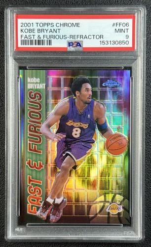 KOBE BRYANT PSA 9 2001-02 TOPPS CHROME #FF06 FAST AND FURIOUS REFRACTOR 0850