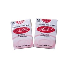 Salivix Dry Mouth Pastilles, Salivary Stimulant, 2-Packs of 50.
