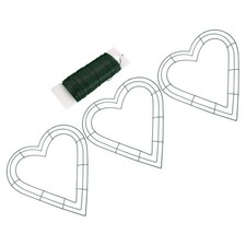 3 Pcs Wire Metal Wreath Frame for Flower Arrangements Heart Shaped