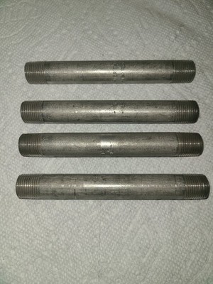 (Lot of 4) Stainless Steel  Pipe Nipples 3/8'' x 5'' Sch 40 Type 304
