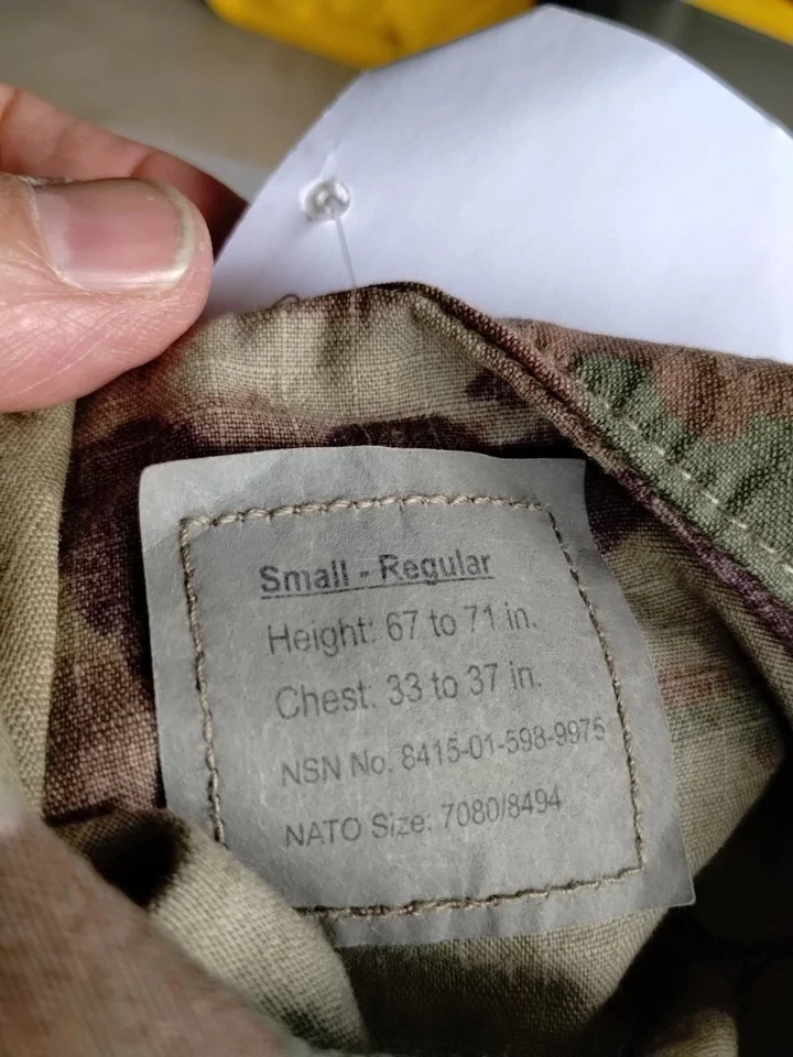New OCP, Multicam Combat Shirt/Coat Small Regular NSN 8415-01-598-9975 - Image 3 of 4
