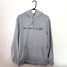 Dear Person Behind Me Unisex Cap Hoodie Light Gray/Black Pullover Hoodie L NEW