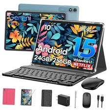 2026 Android 15 Tablet with Keyboard, 24GB RAM  256GB ROM 2TB Expand , Pink